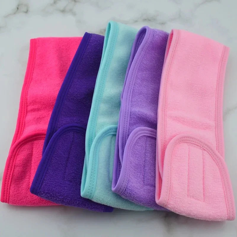 New Women Adjustable Velcro Strap Wash Face Headband Soft Toweling Broken Hair Tools Accessories SPA Facial Headbands Headwear
