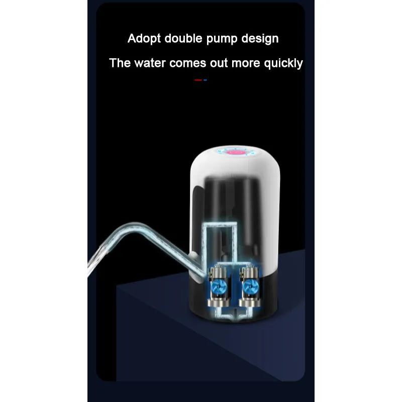 Black/White Automatic Water Bucket Pump USB Charging  Portable Electric Water bottle Pump One Button Switch Of Water Dispenser