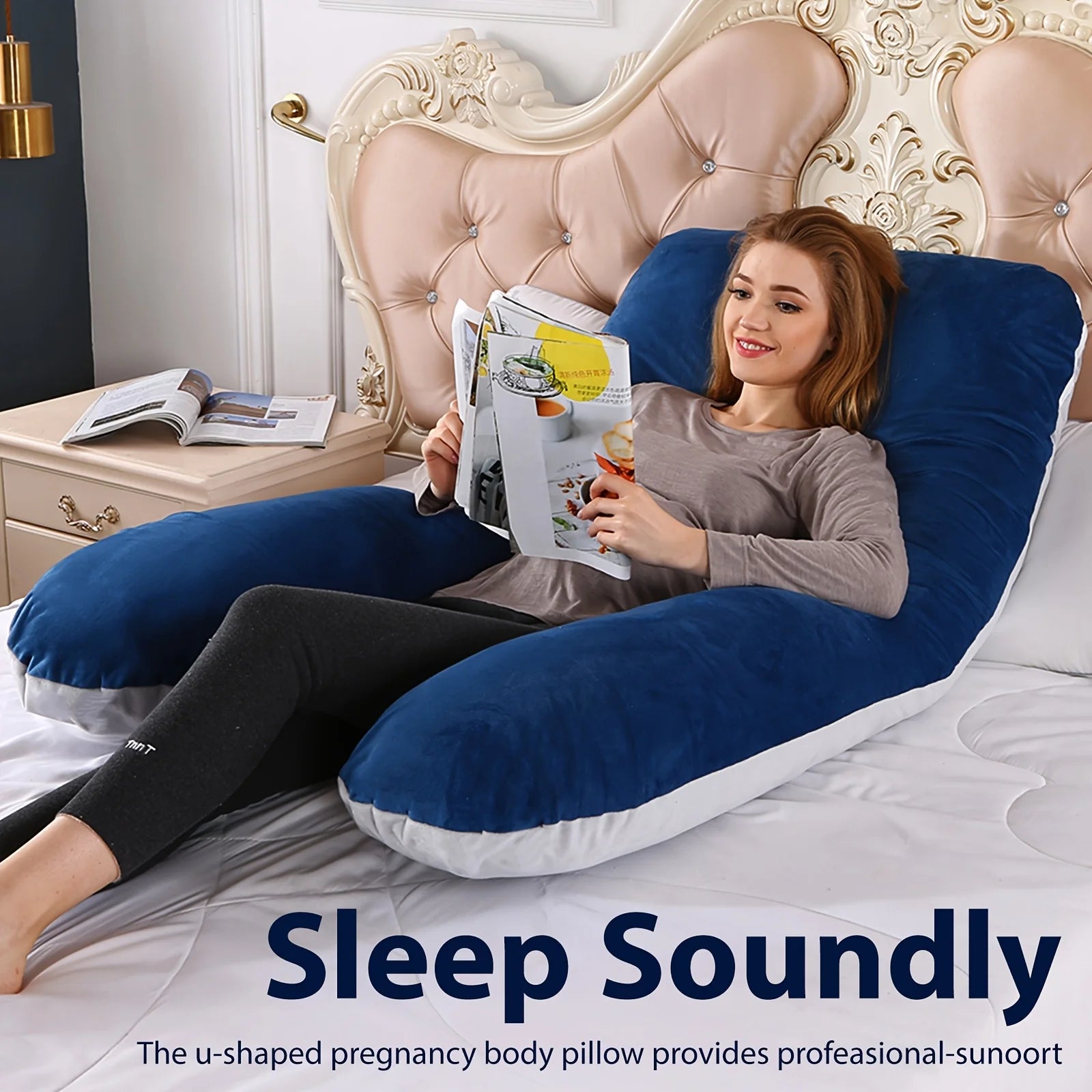 New U-Shaped Extra Large Pregnancy & Adult Luxury Full-Body Maternity Sleep Pillow, Ideal for Side Sleepers