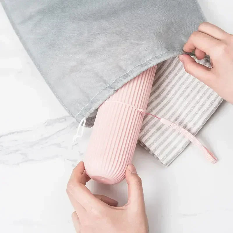 Travel Portable Toothbrush Cup Bathroom Toothpaste Holder Storage Case Box Organizer Travel Toiletries Household Storage Cup