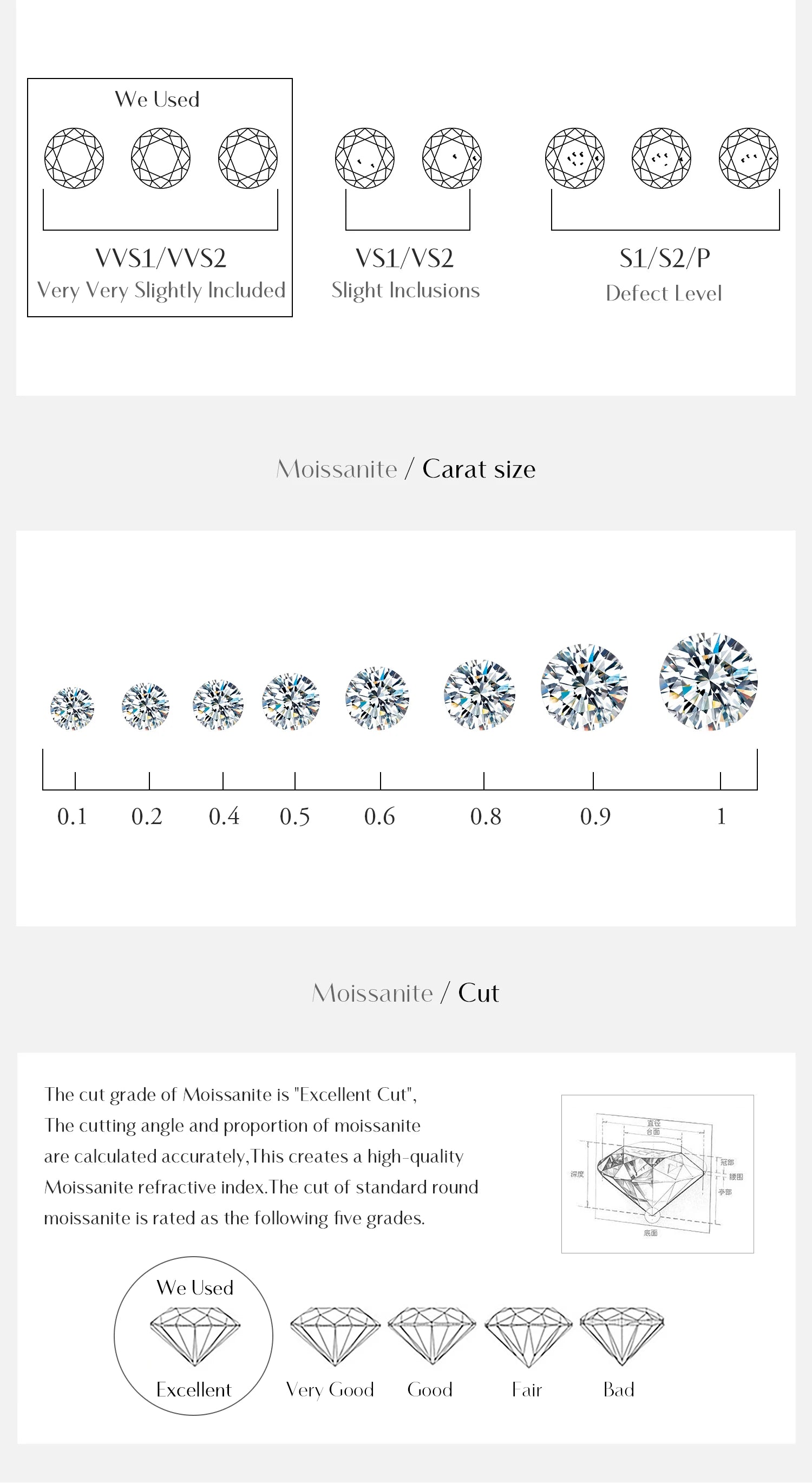 MODIAN 1CT Prong Setting Moissanite Necklace D color VVS1 Lab Diamond Pendant For Women 925 Sterling Silver Wedding Jewelry