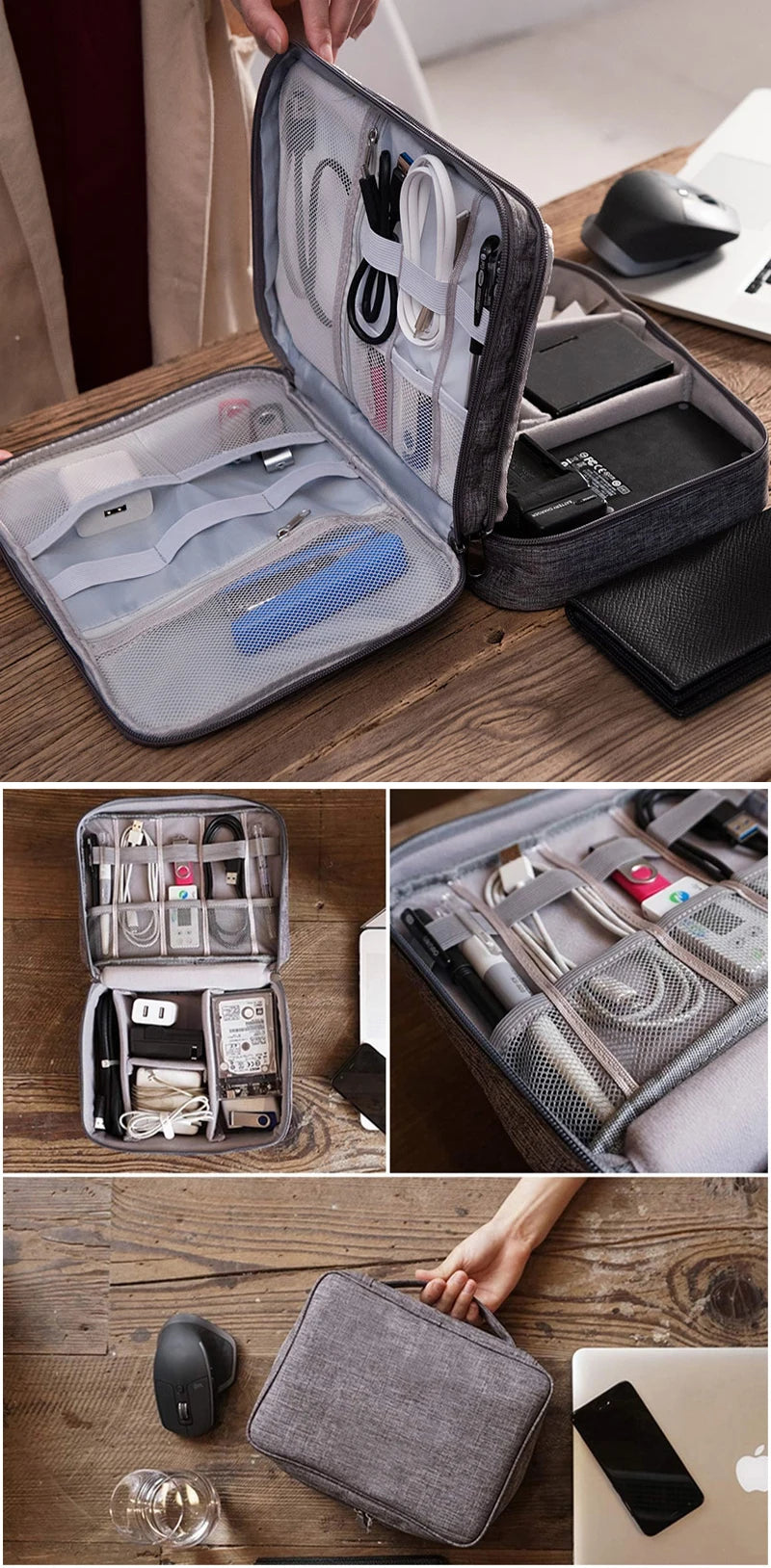 Multi-functional Large Capacity Cable StorageBag Waterproof  USB Data Line Charger Headphone StorageBag Travel cable storage Bag