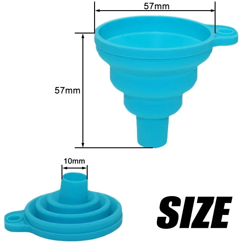 Foldable Silicone Funnel Collapsible Universal Funnels Beer Oil Liquid Hopper Kitchen Cooking Accessories Engine Tools Trechter