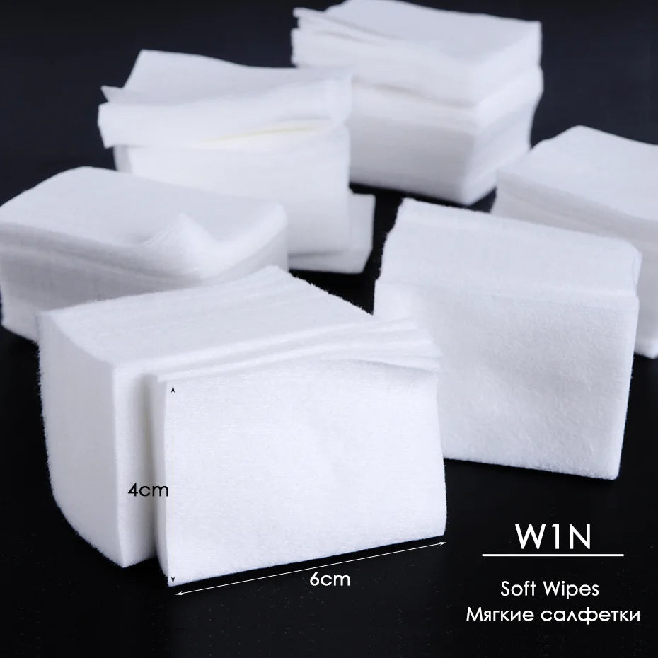 300Pcs/Roll Nail Polish Remover Cotton Pads White Torn Off Lint Free Nail Wipes for Gel Glue Makeup Manicure Cleaning Tool Paper