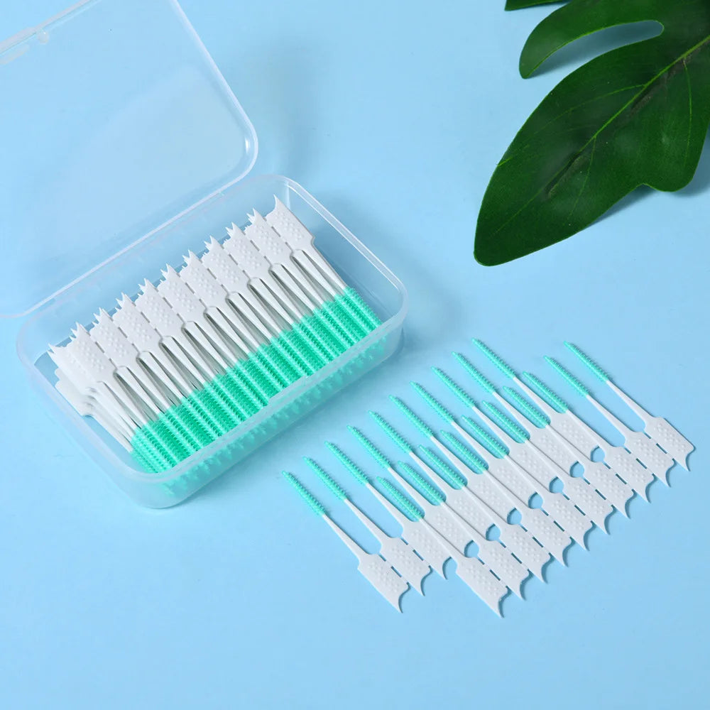 100-200Pcs/box Interdental Brush Soft Rubber Teeth Cleaning Tools Dental Toothpicks Between Teeth Toothbrush Oral Hygiene Care