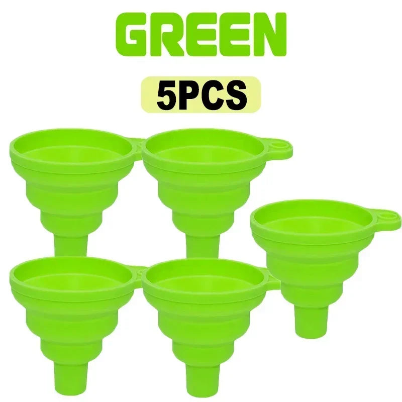 Foldable Silicone Funnel Collapsible Universal Funnels Beer Oil Liquid Hopper Kitchen Cooking Accessories Engine Tools Trechter