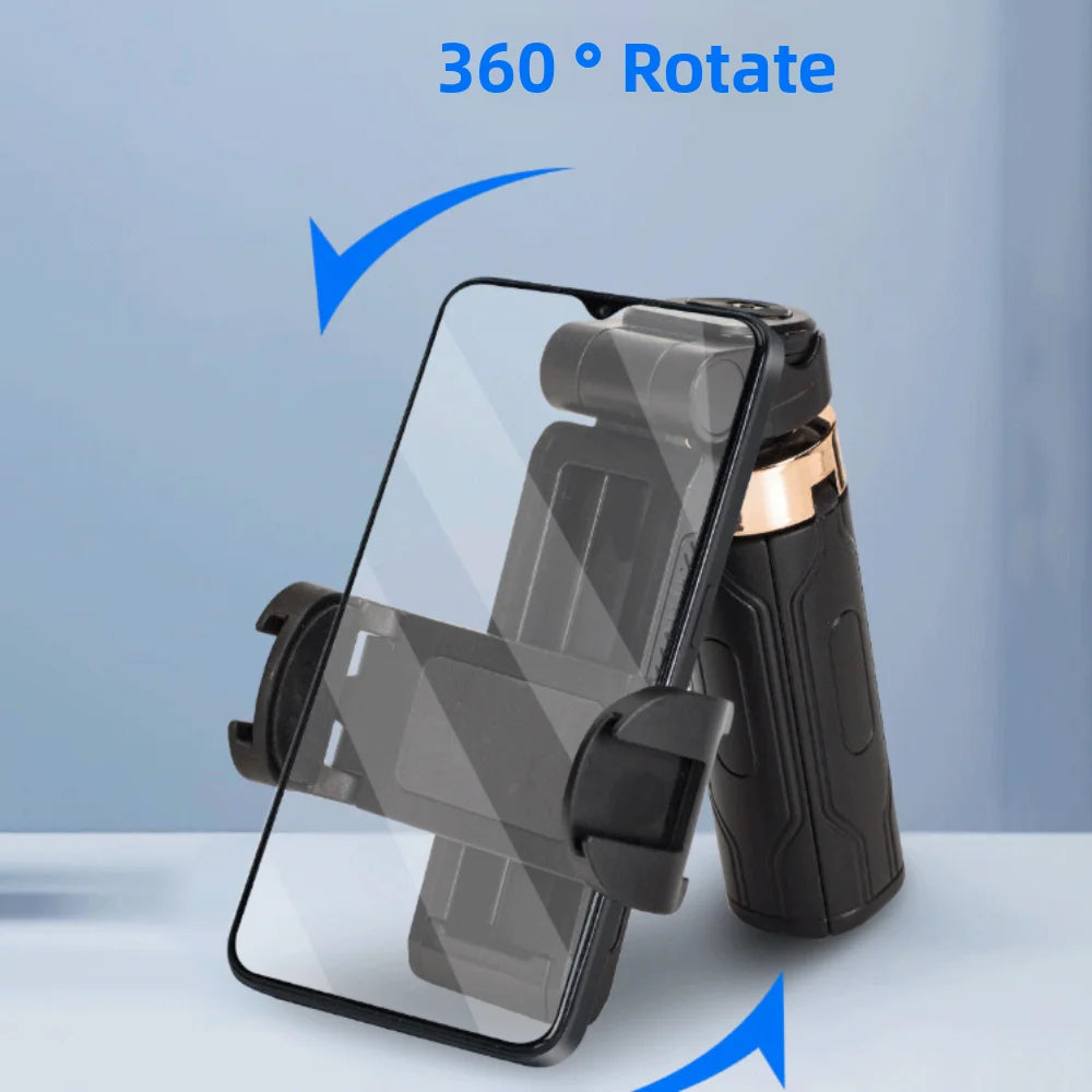 360 Degree Rotation Selfie Stick Scalable Portable Mobile Phone Camera Stand Bluetooth Height Adjustable Flat-standing Quadripod