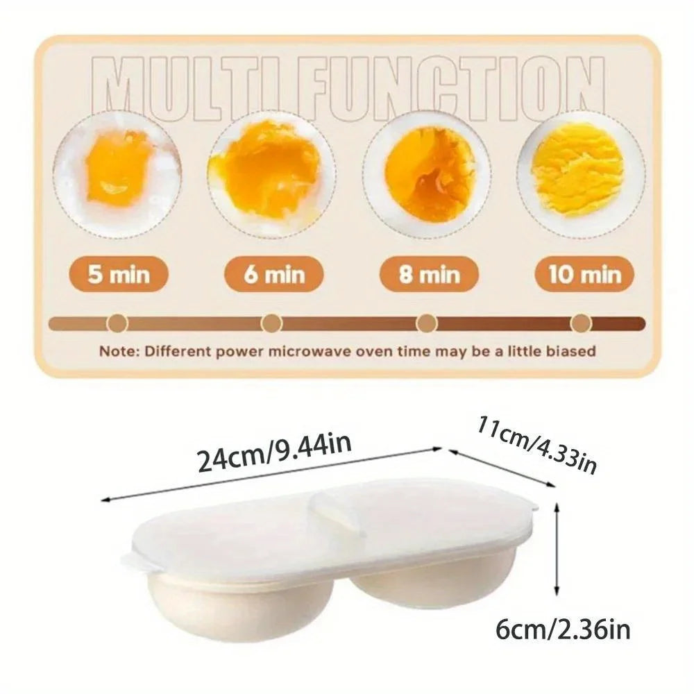 Microwave Egg Cooker Double Layers with Lid Non-Stick Bottom Hot Spring Egg Mould Steamed Egg Maker Kitchen Tools