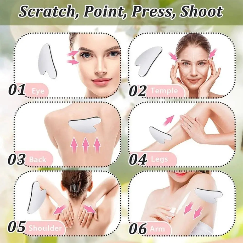 Gua Sha Scraper Heart Shape Universal Face Massager Guasha Massage Tool for Facial Beauty Eye Massage