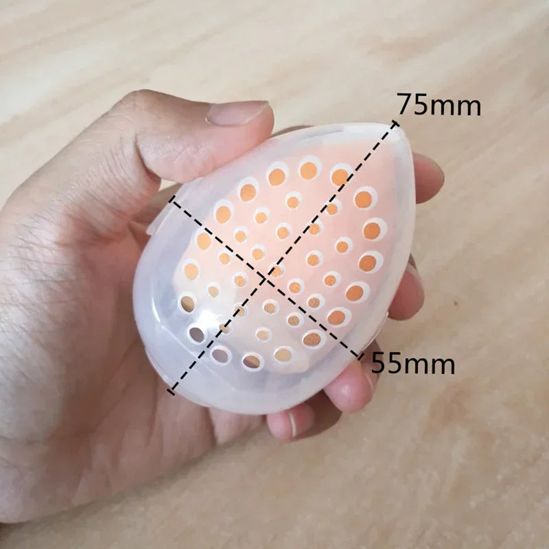 Makeup Sponge Storage Case Makeup Sponge Puff Holder Stand Empty Cosmetic Egg Shaped Rack Transparent Puffs Drying Box