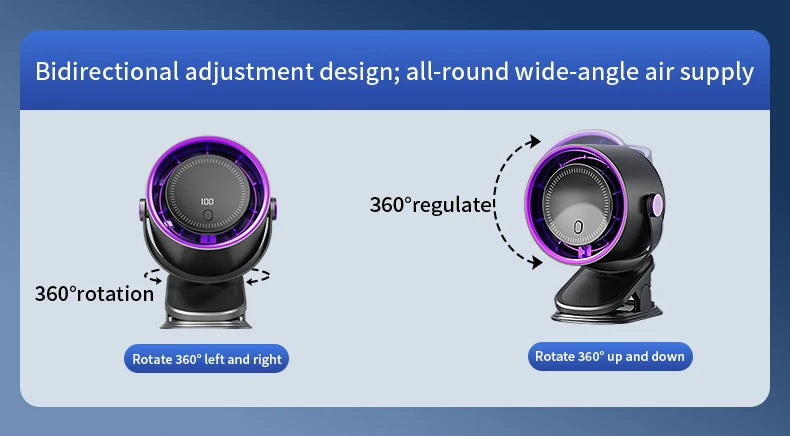Multi-functional Circulating Fan With Clip 3-in-1 Turbo Fan Electric High-speed Clip Fan 100 levels of free adjustment Mini Fan
