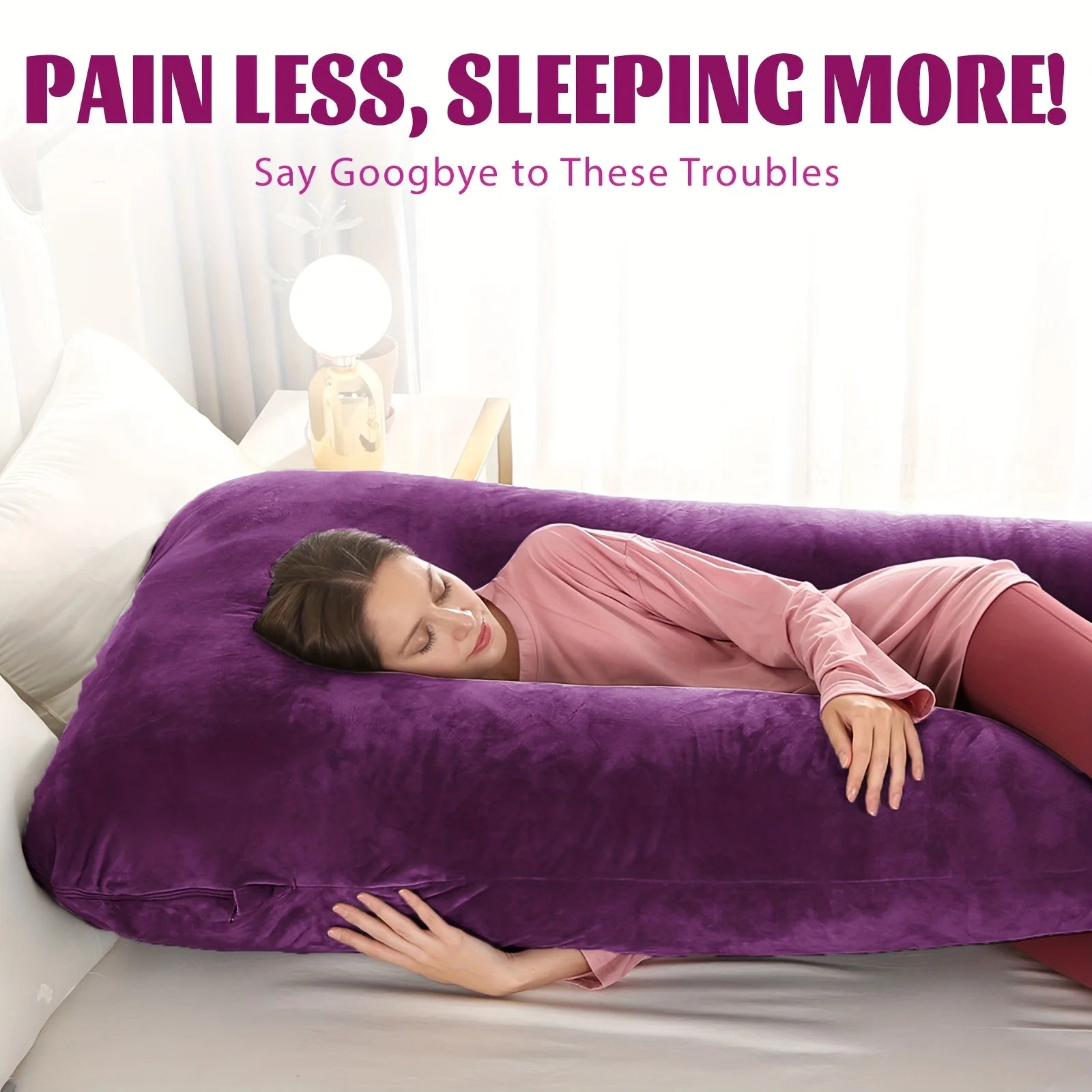 New U-Shaped Extra Large Pregnancy & Adult Luxury Full-Body Maternity Sleep Pillow, Ideal for Side Sleepers