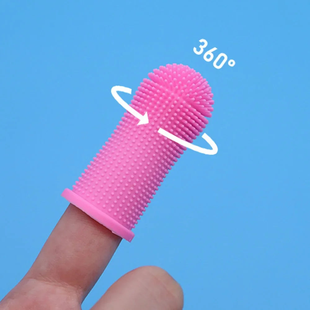 Cat Dog Super Soft Pet Finger Toothbrush Teeth Cleaning Bad Breath Care Nontoxic Silicone Toothbrush Tool Dog Cleaning Supplies