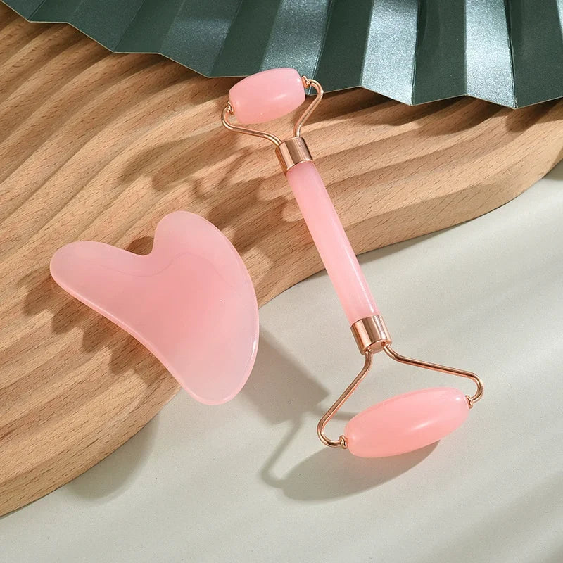 Resin Face Roller Guasha Board Set Facial Massager Beauty Scraping Massage Roller Face Lifting Neck Body Skin Care Tools