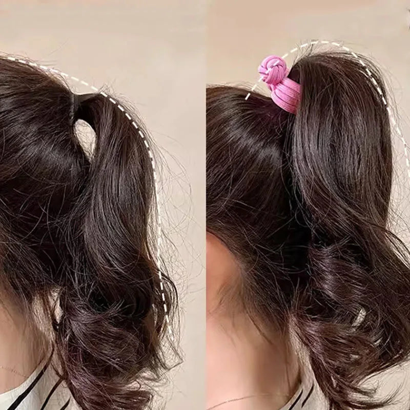 Solid Knot Long Elastic Hair Band For Women Girl Sweet Hair Tie Scrunchie Hair Ring Rubber Band Hair Rope Fashion Hair Accessory