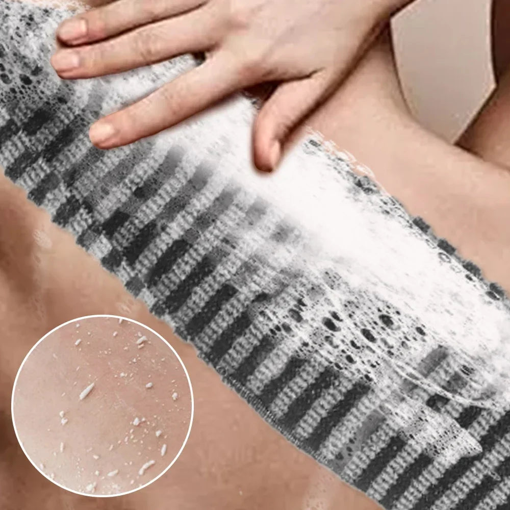 Double Effect Nylon Bath Towel Japanese Rubbing Washcloth for Back Exfoliating Scrub Shower Towels  Body Bathroom Accessories