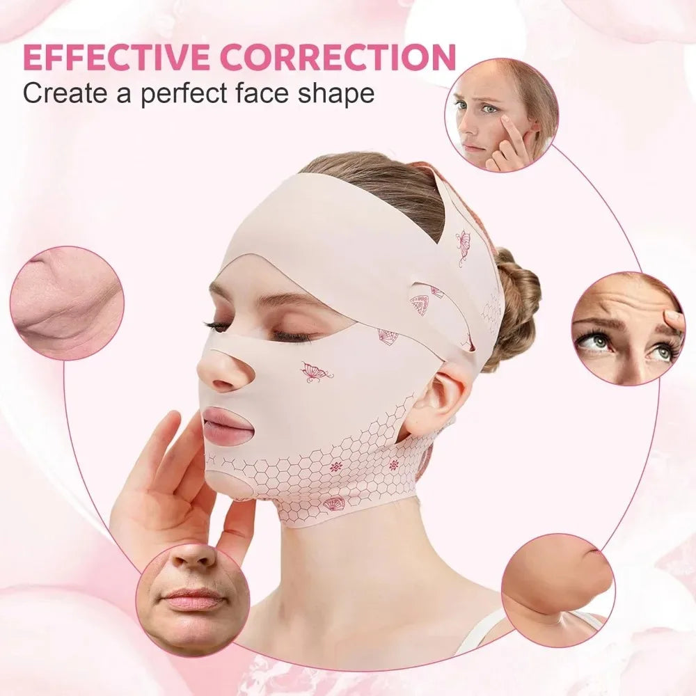 Face Lift Belt Face Strap Forehead Lift Band Comfort Pressure Forehead Bandage Chin Up Face Lifting Vshaped Band Beauty Tool