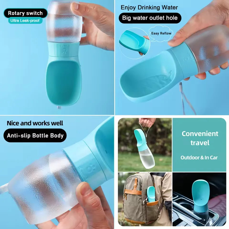 300ml/500ml Pet Water Bottle Portable Drinking Bowl For Dogs And Cats Travel Hiking
