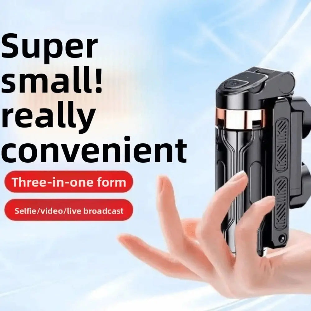 360 Degree Rotation Selfie Stick Scalable Portable Mobile Phone Camera Stand Bluetooth Height Adjustable Flat-standing Quadripod