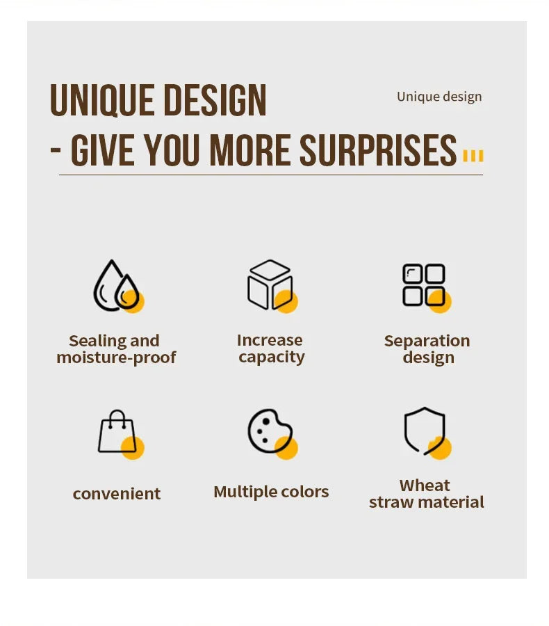 8 Grids  Pill Box With Seal Ring For Organizer Small Wheat Tablets Container Box For Tablets Straw Container For MedicinesTravel