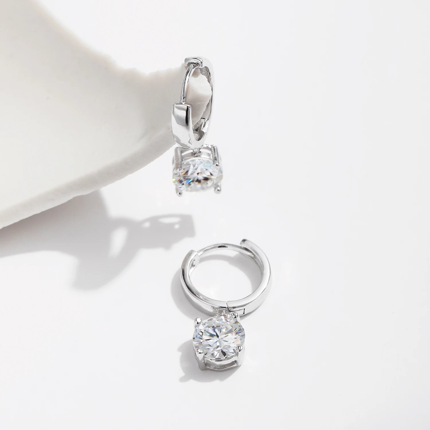 MODIAN D Color Moissanite Hoop Earrings Lab Created Diamond For Women 925 Sterling Silver Wedding Fine Jewelry Gift