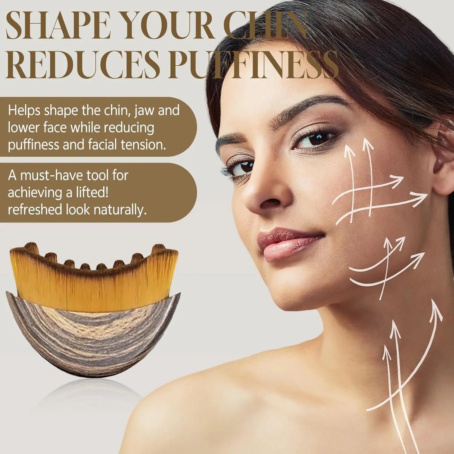 Portable Lymphatic Contour Face Brush Multi-function Chin Reduce Puffiness Lymphatic Drainage Face Brush Facial Sculpting Tool