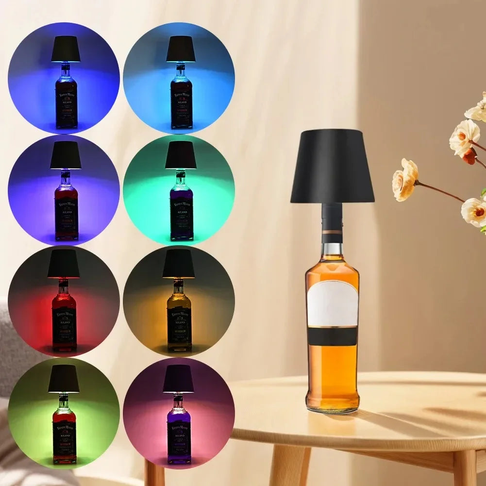 Wireless Table Lamp For Wine Bottles LED Bottle Light For Outdoor Use Touch Control Ideal For Restaurants Bars Festival Party