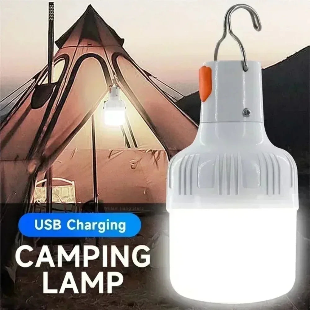 Rechargeable LED Indoor and Outdoor Emergency Portable Light (with Battery) Flash BBQ Tent Camping Light Lights Lamp Lantern