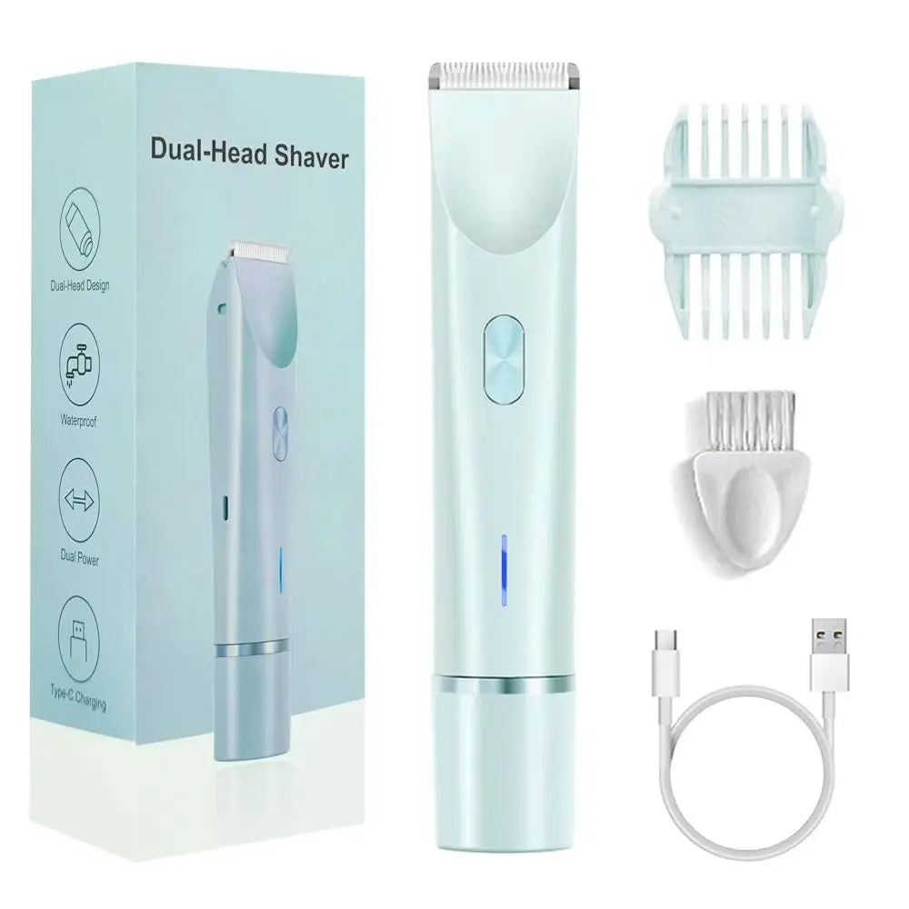 Waterproof Rechargeable Electric Shaver Mini Women Bikini Trimmer Body Hair Remover Mini Double Headed Electric Epilator