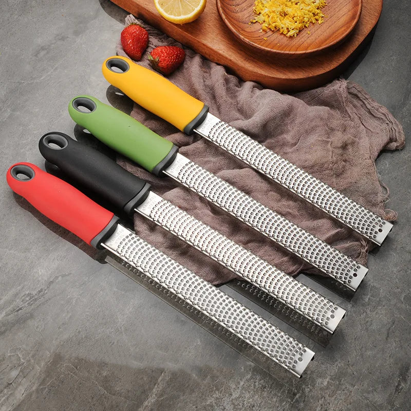 Citrus Lemon Zester & Cheese Grater-Parmesan Cheese, Lemon, Ginger, Garlic, Nutmeg, Chocolate, Vegetables, Fruits, kitchen tools
