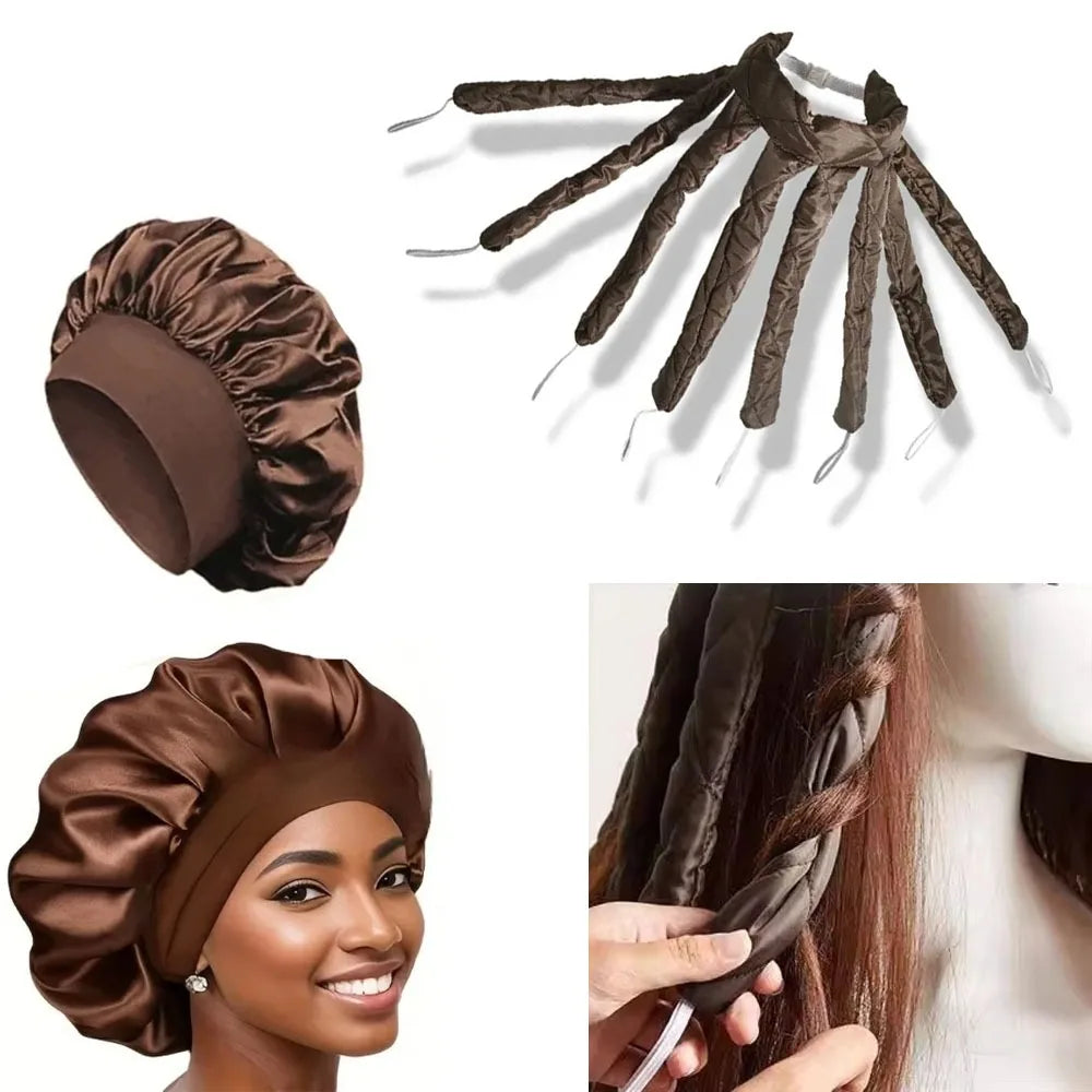 Octopus Curler Headband Nightcap Suitable for Long Hair Satin Non Thermal Curling Iron Adjustable Strap Styling Tools
