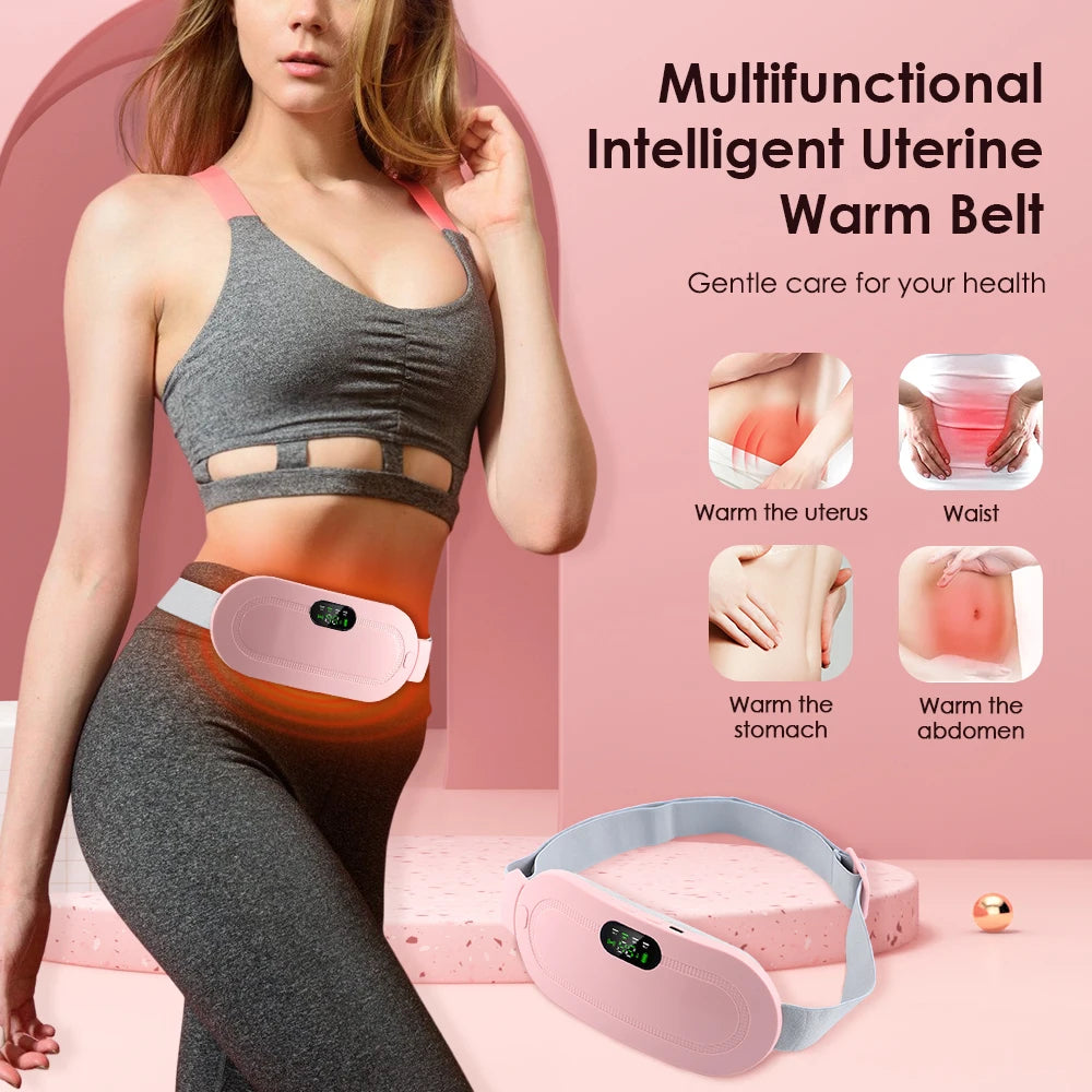 Uterine Warm Belt Warm Uterus Instrument Hot Compression Vibration Belt Abdomen Waist Stomach Warming USB Charging