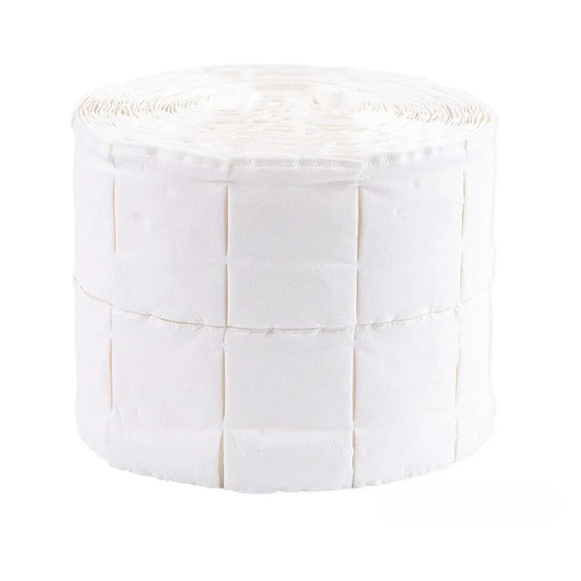 300Pcs/Roll Nail Polish Remover Cotton Pads White Torn Off Lint Free Nail Wipes for Gel Glue Makeup Manicure Cleaning Tool Paper