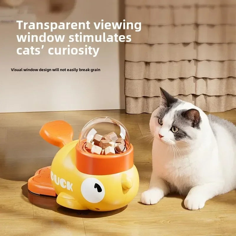 Little Yellow Duck Leakage Pet Toy - Cat Feeding Toy - Self Entertaining And Relaxing Cat Toy - Pet Snacks Freeze-dried Launcher