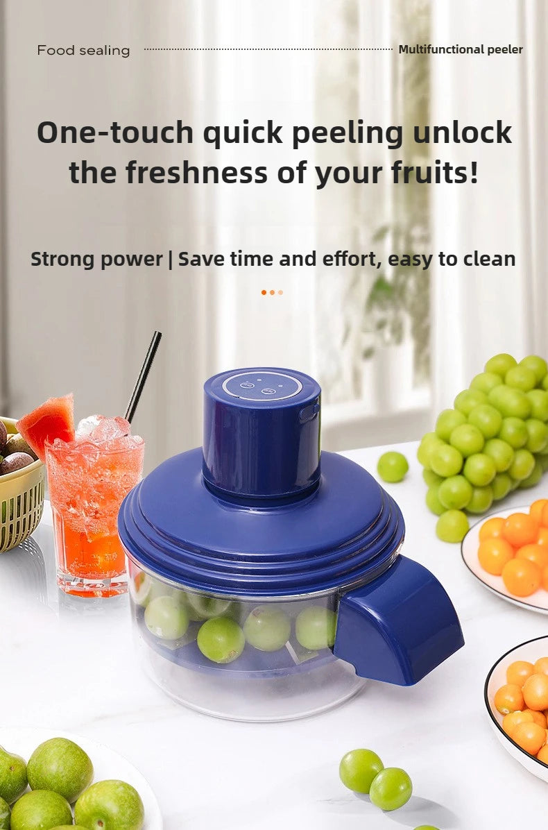 Rechargeable Fruit Peeler Fruit and Vegetable Electric Peeler Peeler Suitable for Grapes, Cherry Tomatoes, Garlic, Fruit Tools