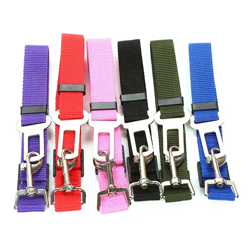 Adjustable Pet Dog Car Seat Belt Pet Seat Vehicle Dog Harness Lead Clip Safety Lever Traction Dog Collars Dog Accessories