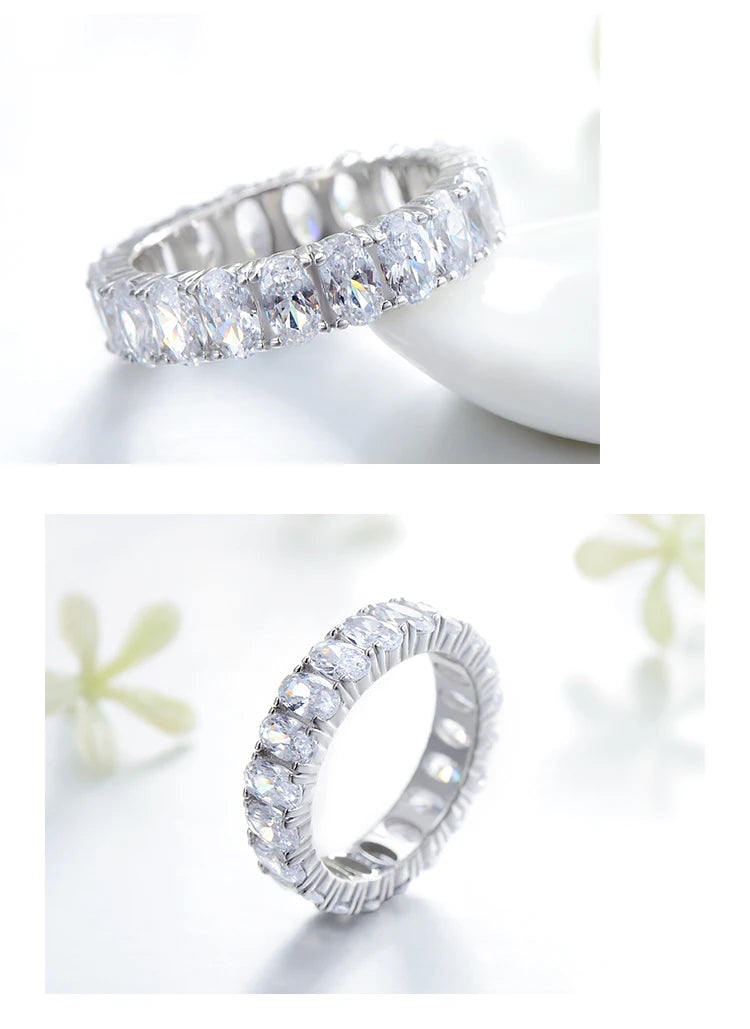 Modian New 100% 925 Sterling Silver Classic Oval Sparkling Finger Ring For Women Luxury AAAAA CZ Wedding Engagement Fine Jewelry