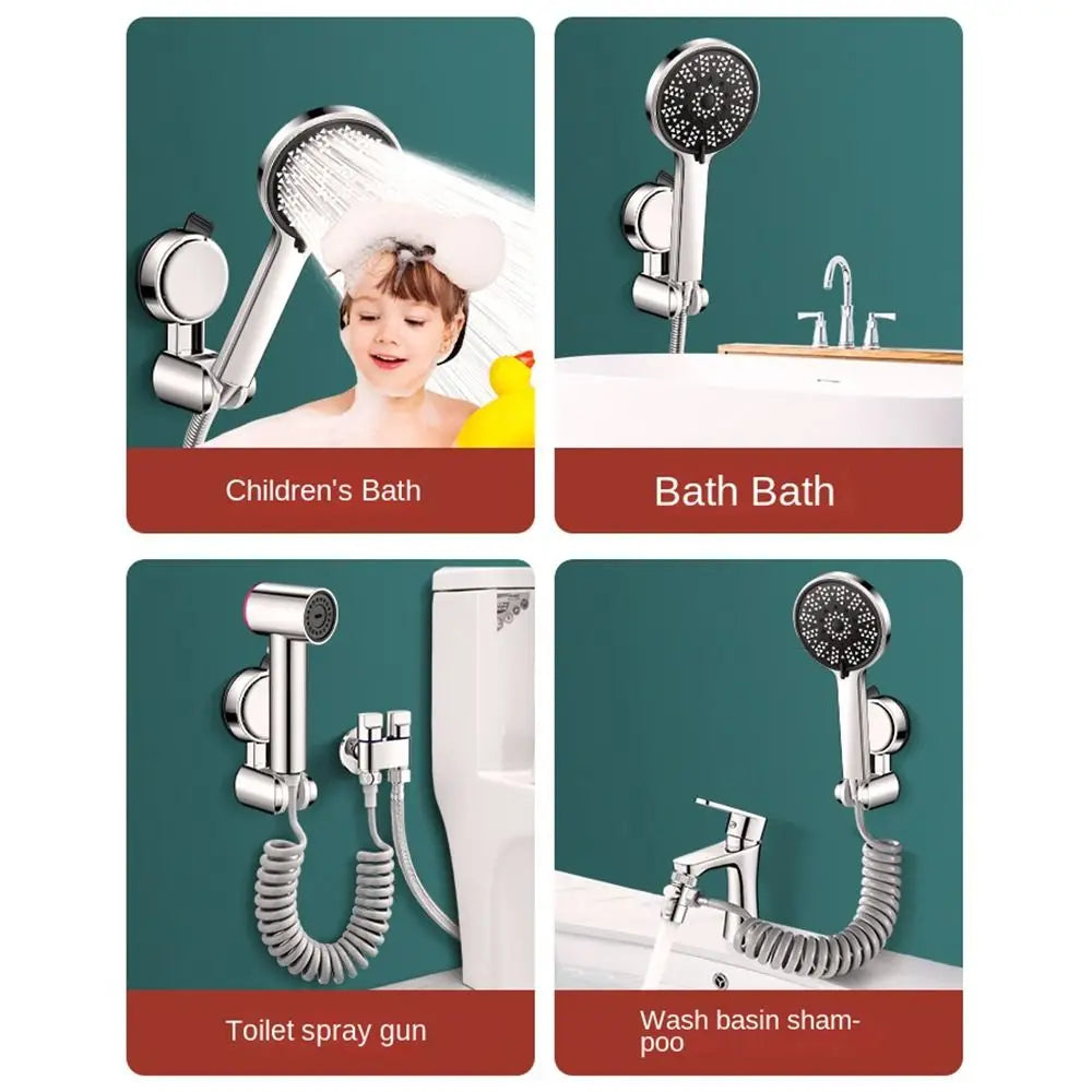 New Shower Head Supports 360° Adjustable Suction Cup Wall Mounted Handheld Shower Holder Punch-free Bathroom Accessories
