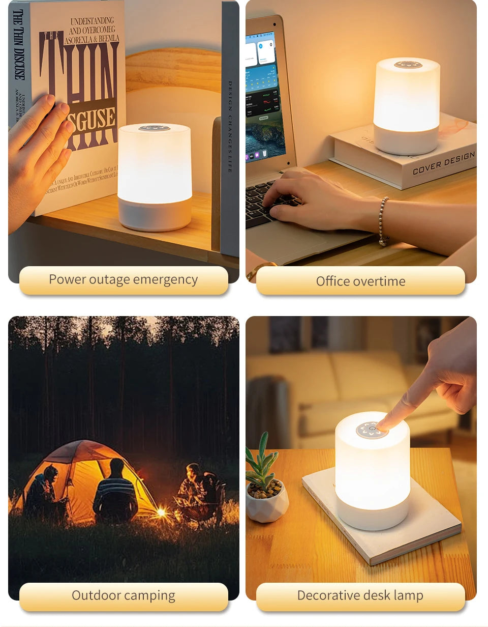 USB Touch Night Lamp LED Lamp Remote Control Switch Rechargeable Three Colors Lights Bedroom Portable Table Bedside Night Lamp