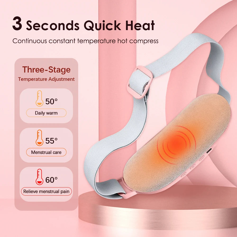 Uterine Warm Belt Warm Uterus Instrument Hot Compression Vibration Belt Abdomen Waist Stomach Warming USB Charging