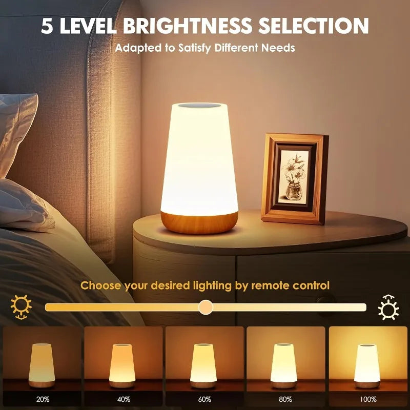 13 Color LED Changing Night Light RGB Remote Control Touch Dimmable Lamp Portable Table Bedside Lamp USB Rechargeable Night Lamp