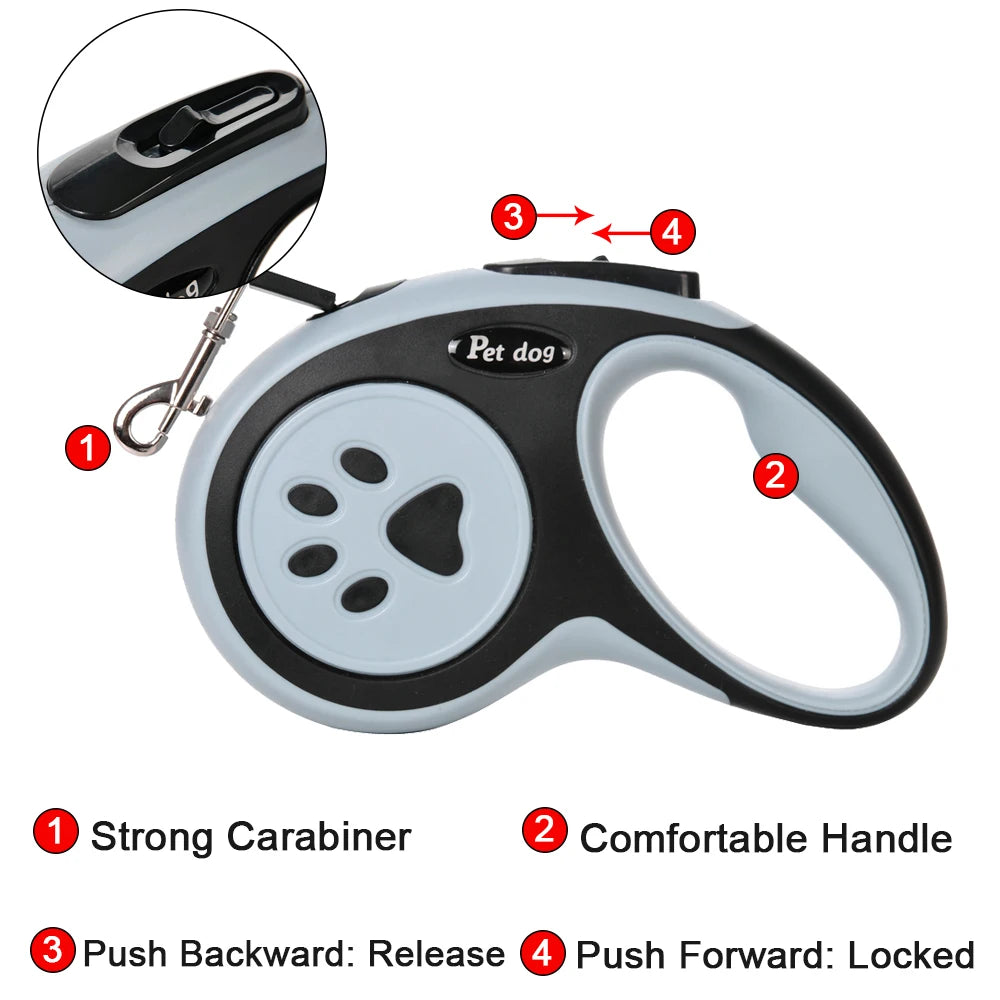 Pet 3m 5m Dog Nylon Leashes for Small Medium Dogs Cats Walking Hiking Puppy Automatic Extending Rope Chihuahua Bulldog Supplies