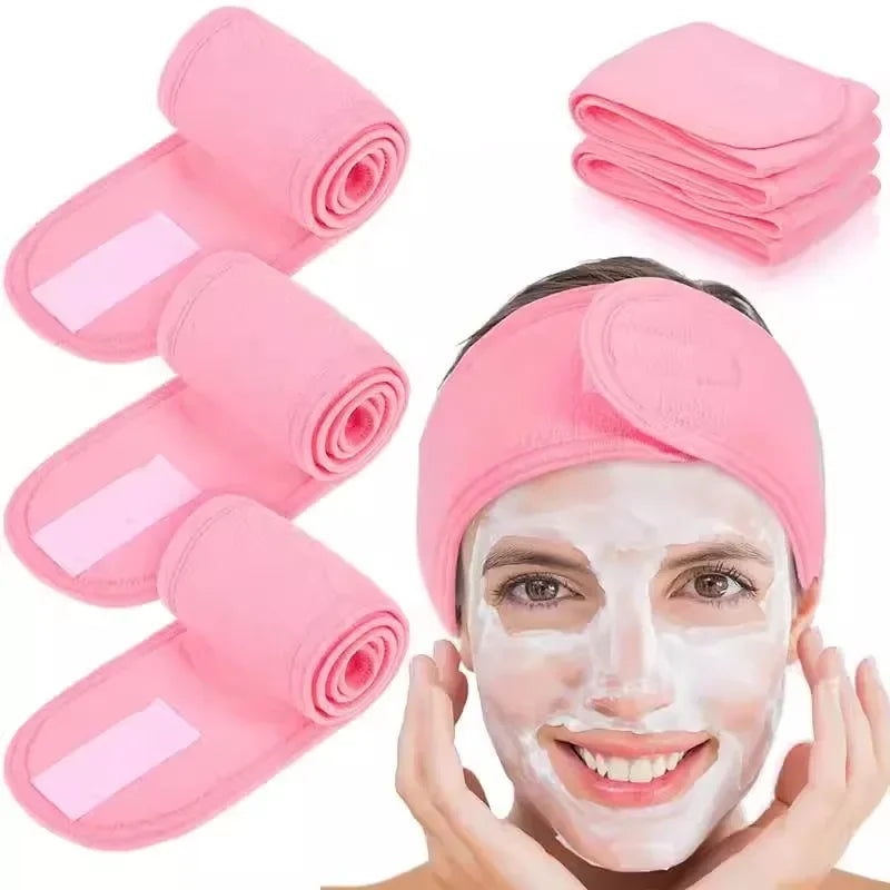 New Women Adjustable Velcro Strap Wash Face Headband Soft Toweling Broken Hair Tools Accessories SPA Facial Headbands Headwear