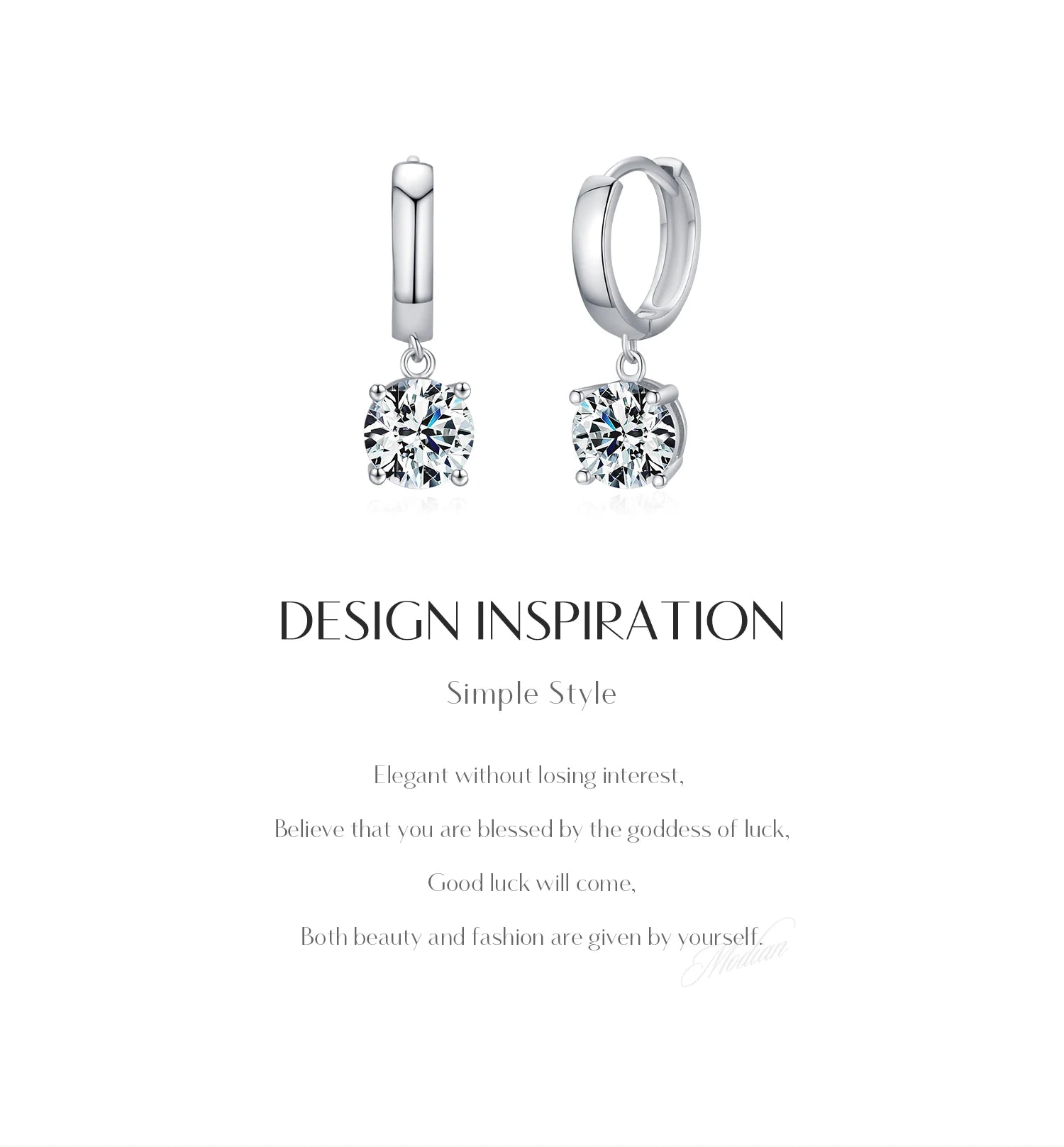 MODIAN D Color Moissanite Hoop Earrings Lab Created Diamond For Women 925 Sterling Silver Wedding Fine Jewelry Gift