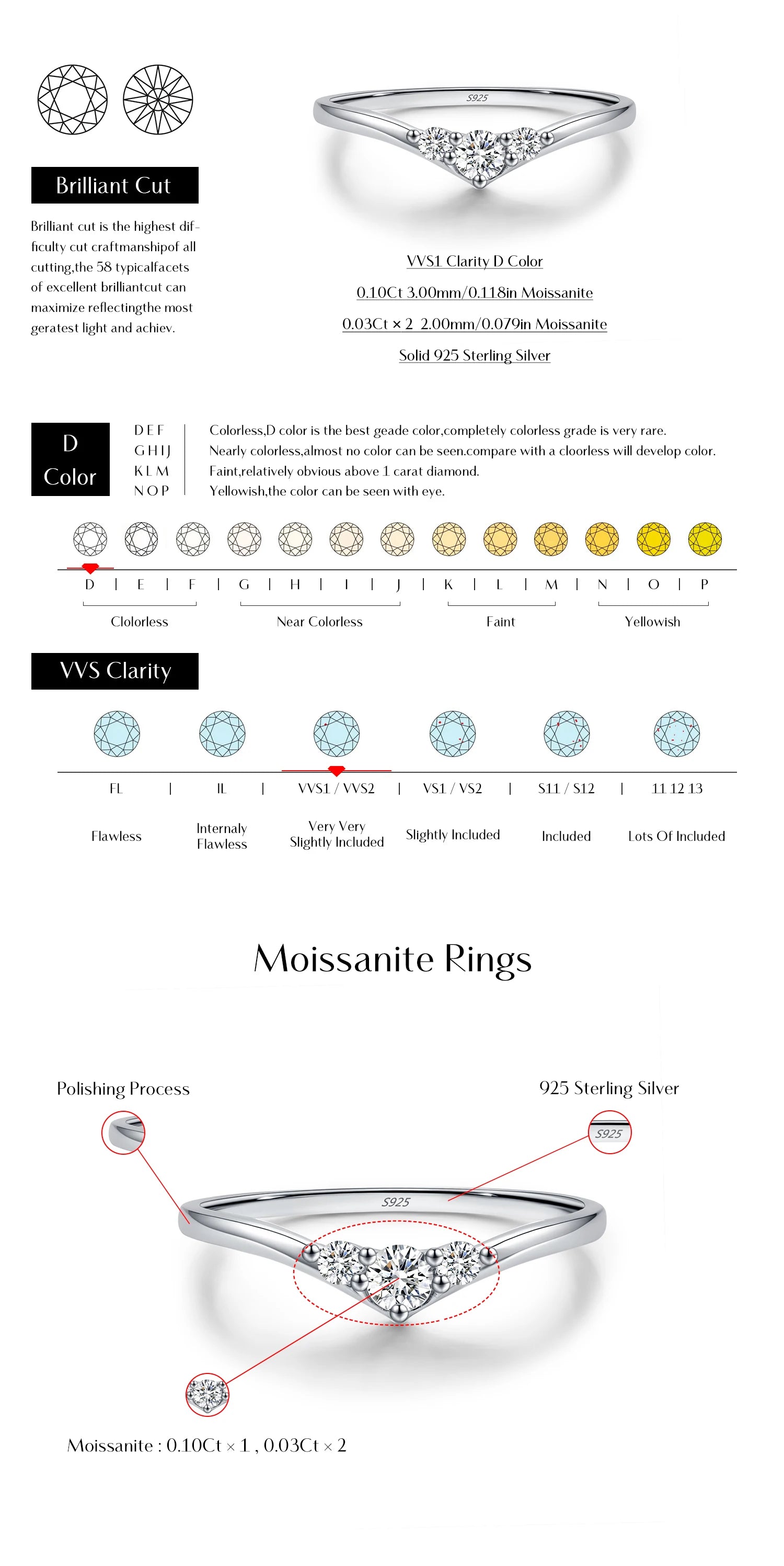 MODIAN Simple Eternity Moissanite Ring 925 Sterling Silver Sparkling Simple Thin Wedding Band Rings For Women Fine Jewelry Gift