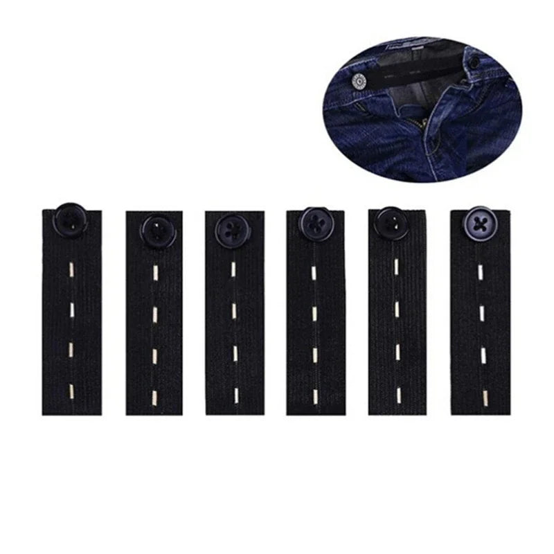 5pcs Pant Extender Belt Unisex Waist Band Tight Trousers Jeans Skirts Maternity Button Hooks Garment DIY Sewing Supplies