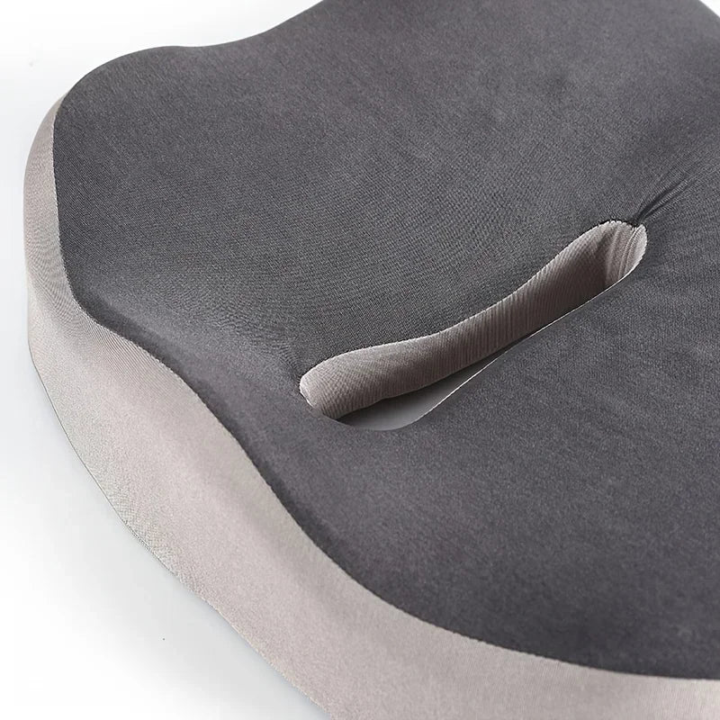 Memory Foam Seat Cushion Ergonomic Sitting Pad with Center Groove Ideal for Long Sitting in Office Home Car or Desk Chair