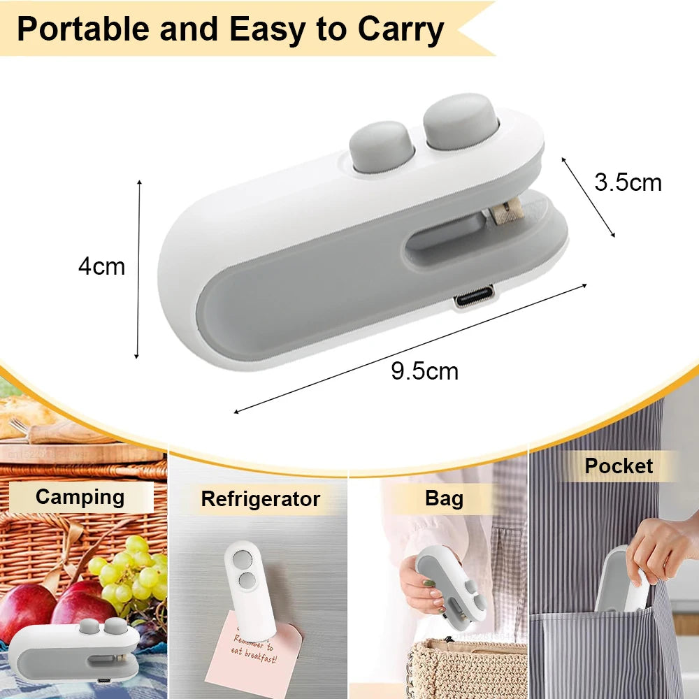Electric Mini Heat Bag Sealing Machine Package Sealer Bags 2 in 1 Plastic Bag Sealing Machine Handheld Plastic Bag Heat Sealer