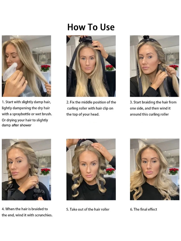 Heatless Curling Rod Headband Silk Curls Ribbon Hair Rollers Sleeping Soft Headband Lazy Hair Curlers Hair Styling Tools