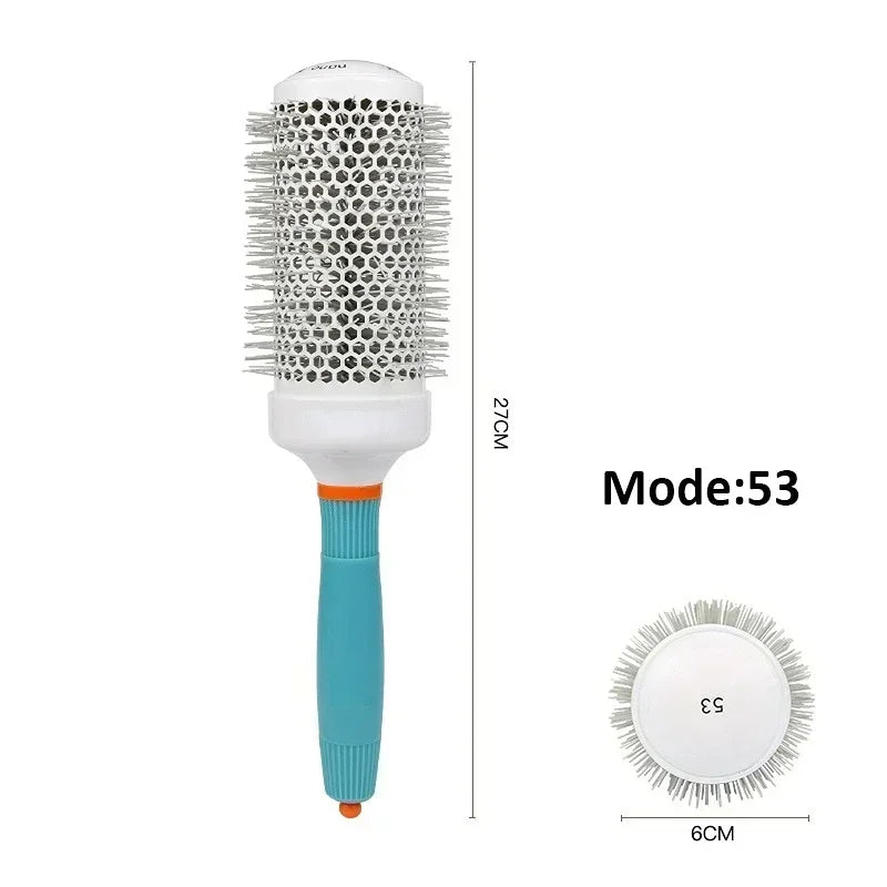 Professional Salon Hair Styling Brush Round Barrel Curly Hair Comb Hairdressing Comb Wet and Dry Dual Use Hairbrush Roller Tools